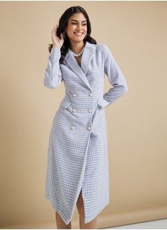 Houndstooth Pattern Tweed Blazer Knee Length Dress - pzsku/Z49641AAC0C8071D6C7F1Z/45/_/1698827507/8efa2b8e-915f-45c1-87ce-3f887dd89c16