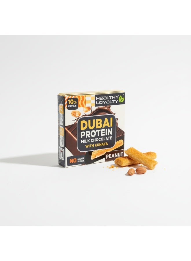 Dubai Protein Chocolate With Kunafa 20G – Belgian Chocolate Snack With Pistachio Cream, No Added Sugar, Whey Protein, Vegetarian Treat