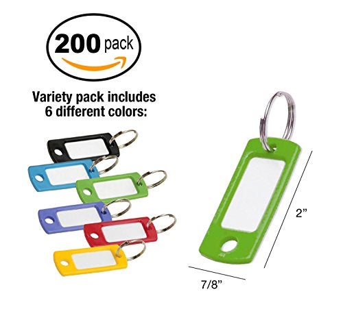 Lucky Line Flexible Colored Plastic Key Tag with 3/4" Split Ring, in Assorted Colors, 12 Pack (16929) - Image 2