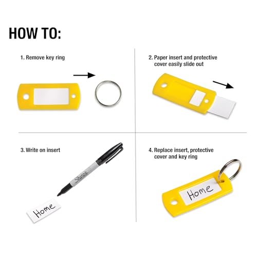 Lucky Line Flexible Colored Plastic Key Tag with 3/4" Split Ring, in Assorted Colors, 12 Pack (16929) - Image 4