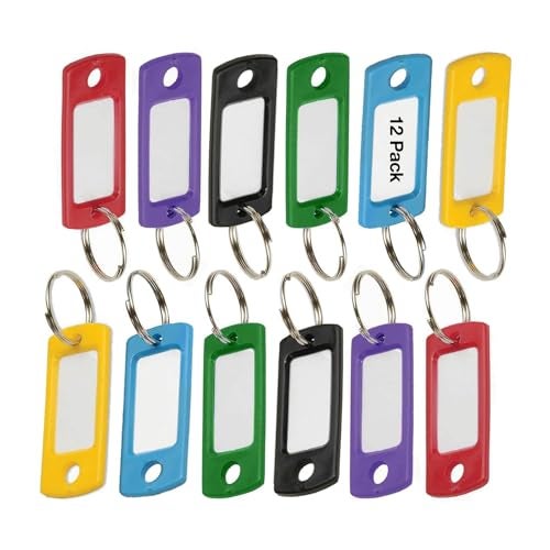 Lucky Line Flexible Colored Plastic Key Tag with 3/4" Split Ring, in Assorted Colors, 12 Pack (16929) - Image 1