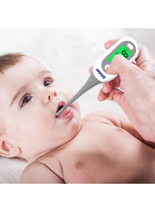 trister Precision Digital Thermometer TS-222TPD — 16-Seconds Fast Reading, LCD Backlit Display, Fever Alarm & Memory Function — Oral + Rectal + Underarm Thermometer, 1 Pcs - Image 2