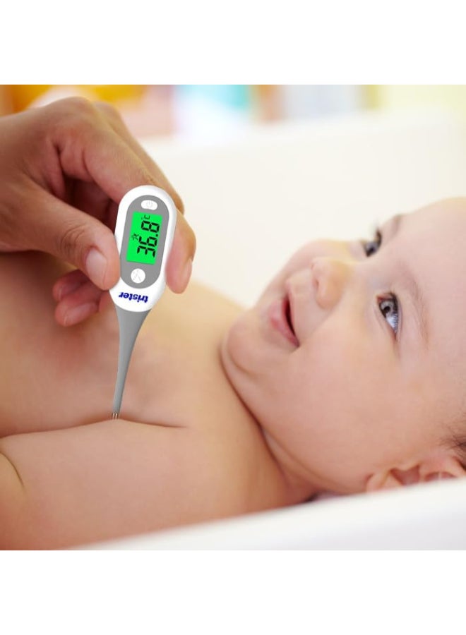 trister Precision Digital Thermometer TS-222TPD — 16-Seconds Fast Reading, LCD Backlit Display, Fever Alarm & Memory Function — Oral + Rectal + Underarm Thermometer, 1 Pcs - Image 3