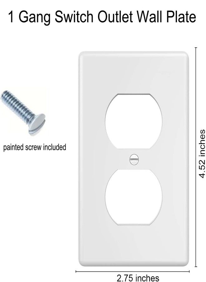 ZEFTV Duplex Wall Plates 1-Gang Switch Outlet Electrical Cover Plate Unbreakable Thermoplastic Faceplate for Light Receptacle Outlet Switch, White (4 Pack) - Image 3