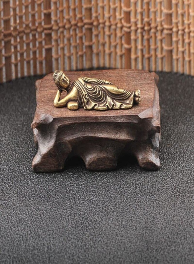 Acxico 1Pcs Solid Pure Brass Buddha Small Ornament Figurines Antique Copper Guanyin Sleeping Buddha Statue Desk Decorations Home Decor Craft - Image 5
