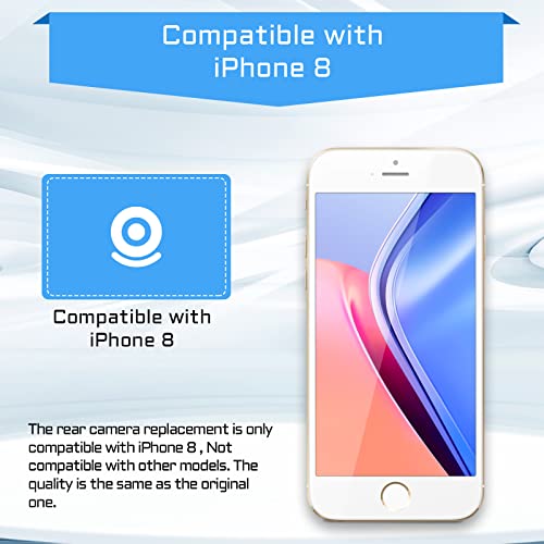 DGSCSMY for iPhone 8 Back Camera Replacement OEM Module 12MP Main Rear Lens Parts for iPhone8 with Wide Lens OIS HDR Photos 4K Video Flex Cable Fix Repair Full Assemble Tools Kit A1863 A1905 A1906 - Image 3