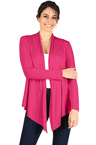 Simlu Lightweight Fuschia Cardigans for Women Reg and Plus Size Light Cardigans for Women Summer Long Sleeves, XX-Large - Image 1