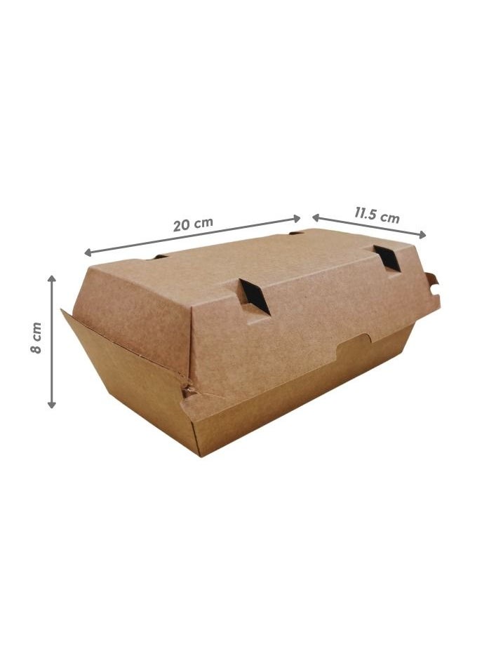 YASHTECH Ecofriendly and Disposable Kraft Brown Snacks Box 200 Pcs  - Image 2