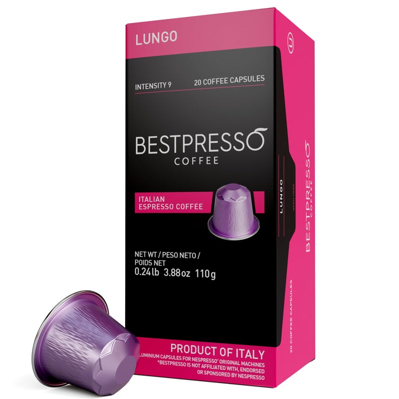 Bestpresso Coffee for Nespresso Original Machine 120 Aluminum pods Certified Genuine Espresso Lungo Blend High Intensity Pods Compatible with Nespresso Original - Image 3