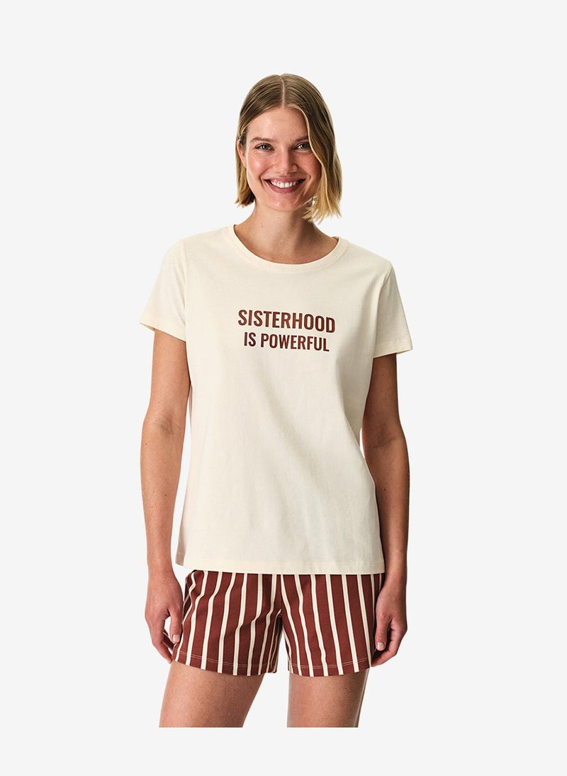 Penti Women Sisterhood Short Sleeve Shorts Multicolour Pyjama Set - Image 1