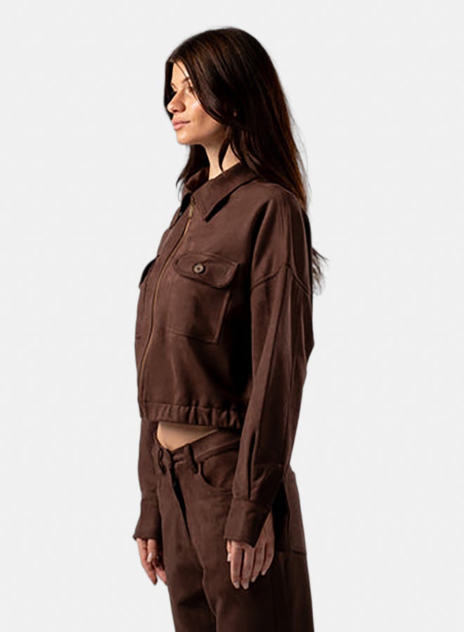 ASTK Zip Up Suede Jacket - Image 2