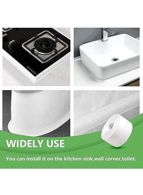 BITTZOOT BITTZOOT Oil Proof Caulk Tape Strip PVC Self Adhesive Caulking Sealing Tape for Kitchen Sink Platform Toilet Bathroom Shower and Bathtub 32m38cm  - Image 2
