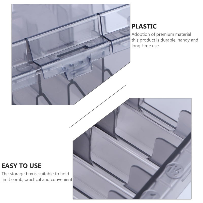 OSALADI Clipper Blade Holder Plastic Storage Box Hair Clipper Blades Storage Case Clipper Guide Comb Organizer Hair Salon Supplies for Barber Hairdresser Stylist Clipper Guard Organizer - Image 3