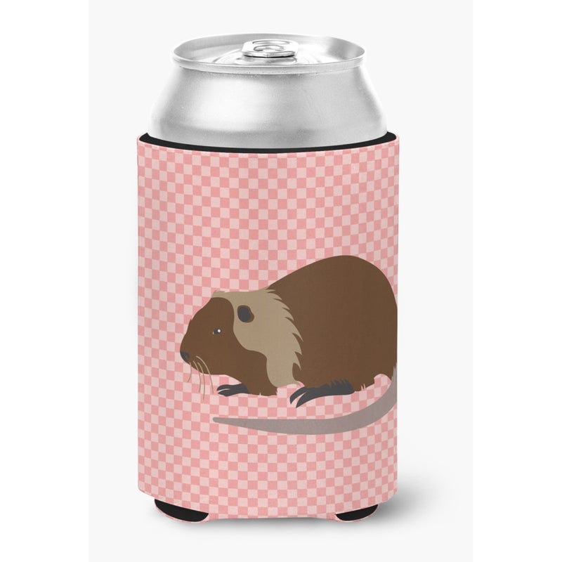 Caroline's Treasures ""Caroline's Treasures Coypu Nutria River Rat Pink Check Decorative Can Hugger  Multicolor"" 
