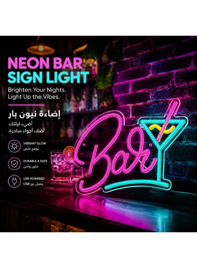 لوحة نيون بار LED تعمل بمنفذ USB - ديكور رومانسي للبار المنزلي وغرفة الألعاب والحفلات، إضاءة موفرة للطاقة وهدية مثالية للرجال. - Image 4