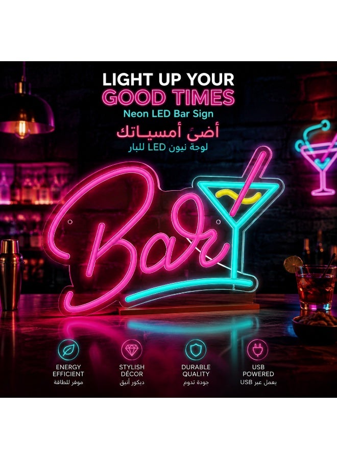لوحة نيون بار LED تعمل بمنفذ USB - ديكور رومانسي للبار المنزلي وغرفة الألعاب والحفلات، إضاءة موفرة للطاقة وهدية مثالية للرجال. - Image 3