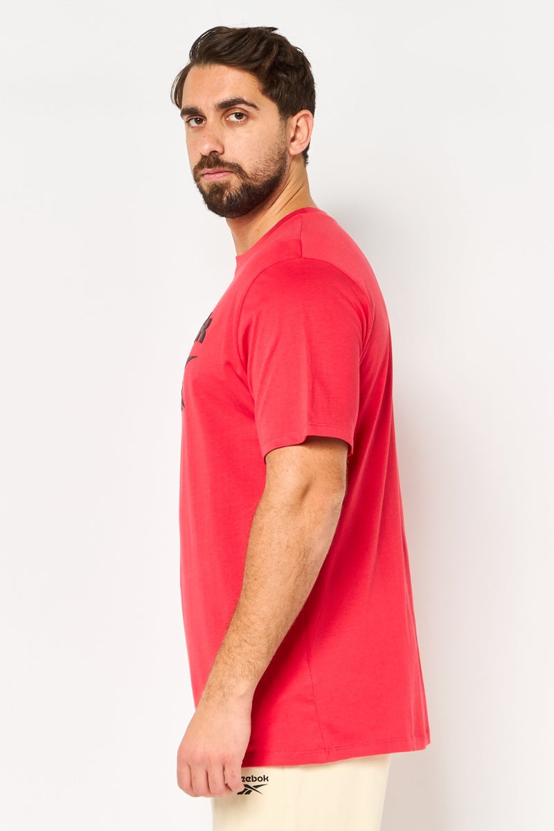Reebok Men Sportswear Fit Short Sleeve Outdoor T-Shirt, Red - Image 2