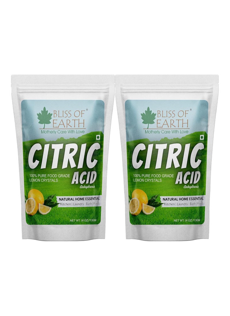 BLISS OF EARTH Bliss of Earth 4 oz Anhydrous Citric Acid Powder For Food Bath Bombs Cleaning & Preserving 113GM  - Image 1