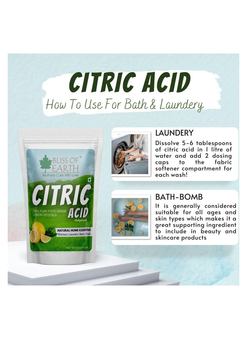 BLISS OF EARTH Bliss of Earth 4 oz Anhydrous Citric Acid Powder For Food Bath Bombs Cleaning & Preserving 113GM  - Image 3