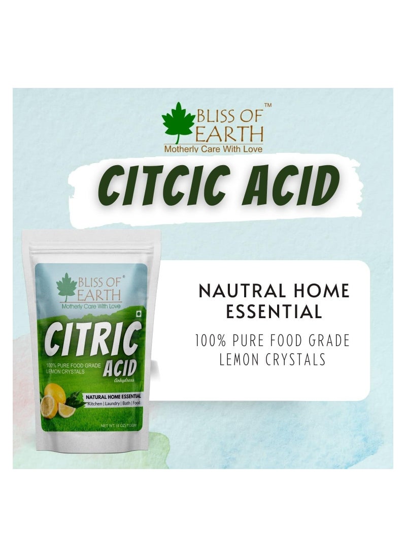 BLISS OF EARTH Bliss of Earth 4 oz Anhydrous Citric Acid Powder For Food Bath Bombs Cleaning & Preserving 113GM  - Image 4