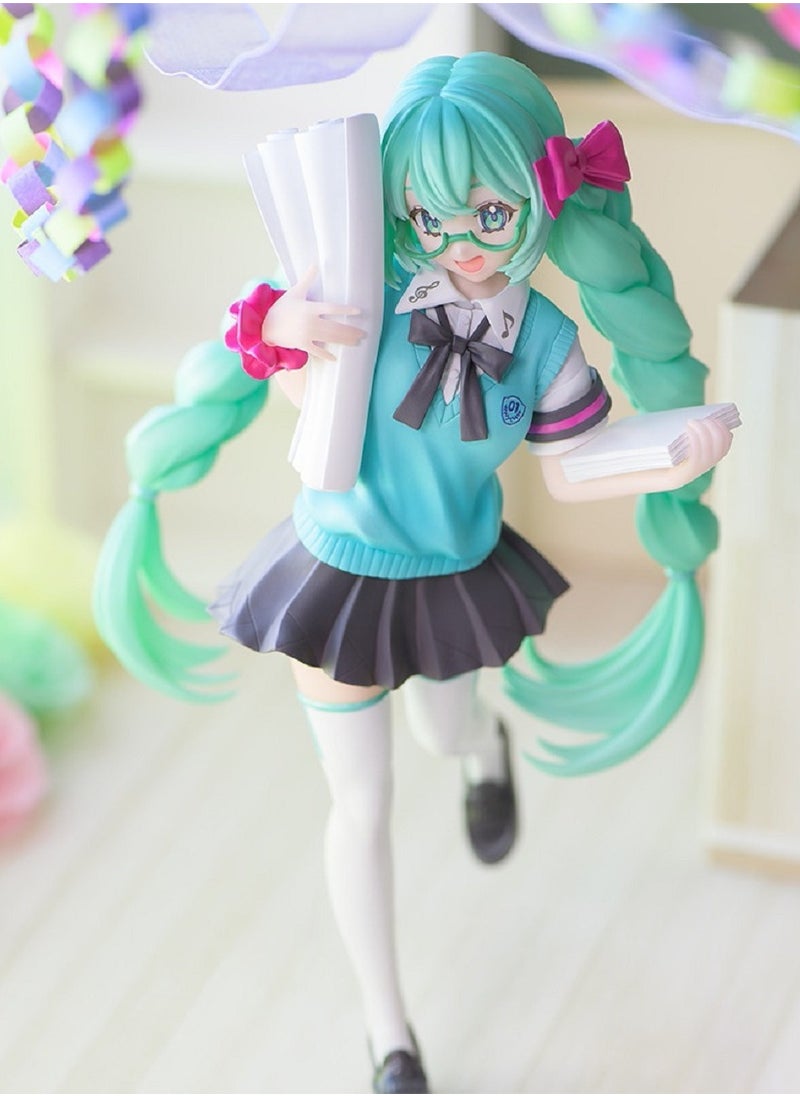 General Hatsune Miku school uniform beautiful girl Hatsune cartoon anime style prize figure suitable for fans and friends as gifts  - Image 5