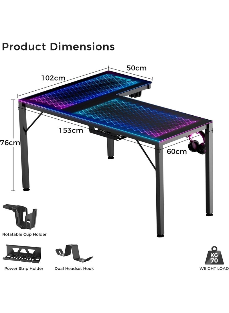 إيوريكا Eureka Ergonomic Gaming RGB 60" L Desk - Image 2