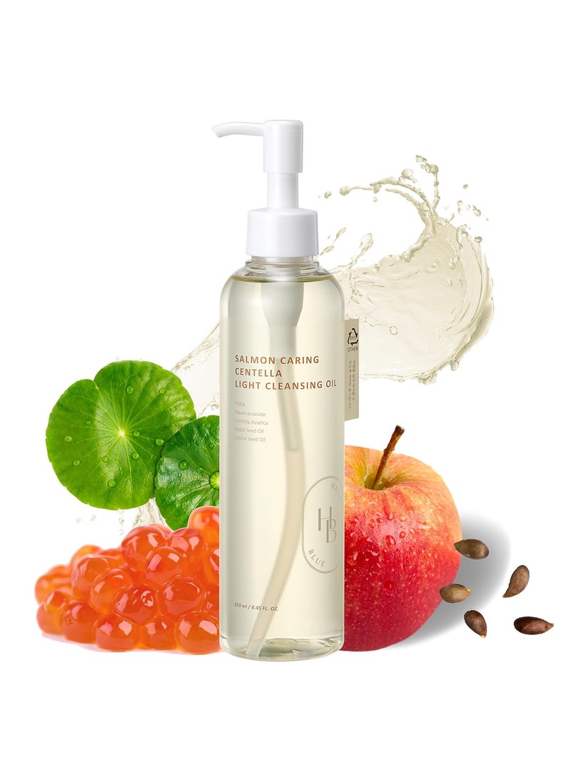 HEVEBLUE Salmon Caring Centella Light Cleansing Oil  Salmon PDRN Salmon Egg Extract Centella Blackhead Whitehead Removal Pore Cleansing Sensitive Skin Korean Skincare 