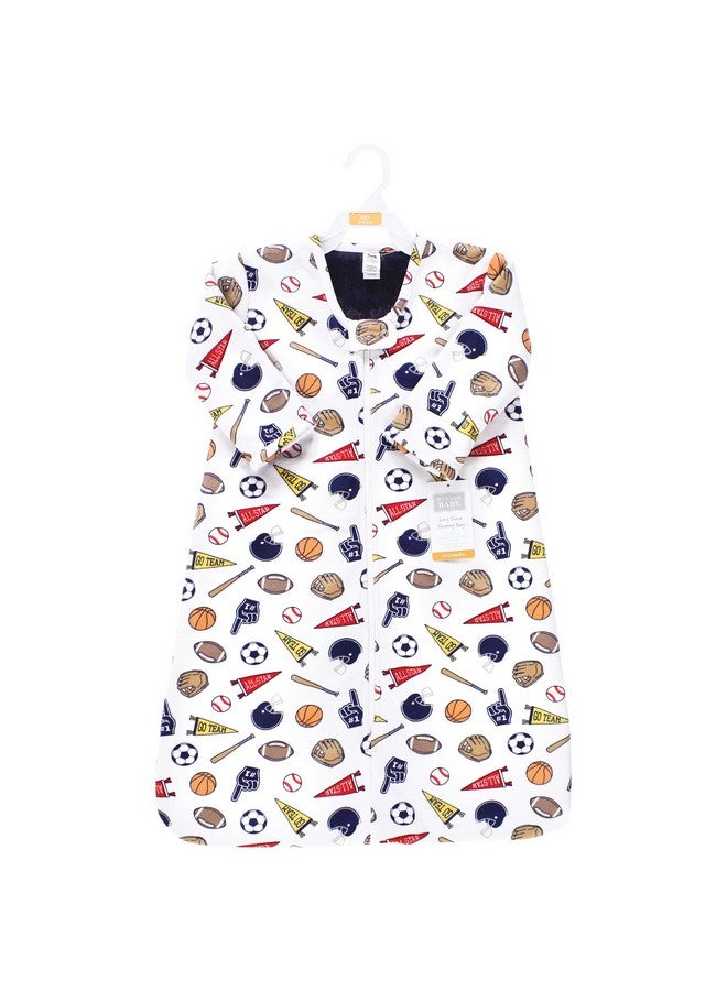 Hudson Baby Infant Boy Long Sleeve Plush Faux Fur Sleeping Bag, Wearable Blanket, Sports Fan, 6-12 Months - Image 2