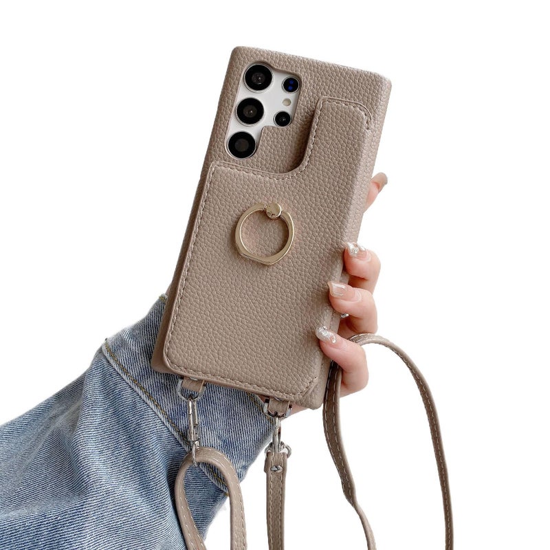 غطاء واقي | حامل بطاقات | Ring Holder ملمس جلد | حماية من السقوط | مقاوم للصدمات لـ Samsung Galaxy A72 - Image 1