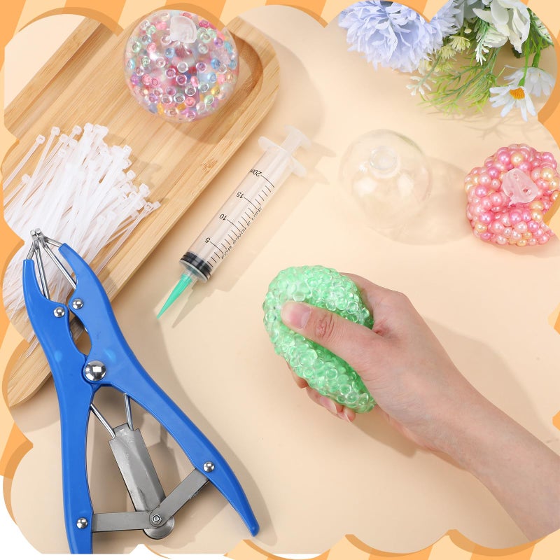 Simgoing 12 Pcs DIY Stress Ball Making Kit, Blank Stress Pressure Ball Skin Kit with Vacuum Evacuating Device & Expander Tool Make Your Own Fidget Pressure Balls for Adults(Clear) - Image 5
