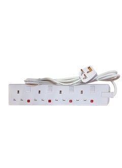 Duravel Duravel 4-Way Extension Socket with Switches, 3 Metre Cable, White  - Image 1