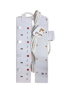 Duravel Duravel 4-Way Extension Socket with Switches, 3 Metre Cable, White  - Image 4