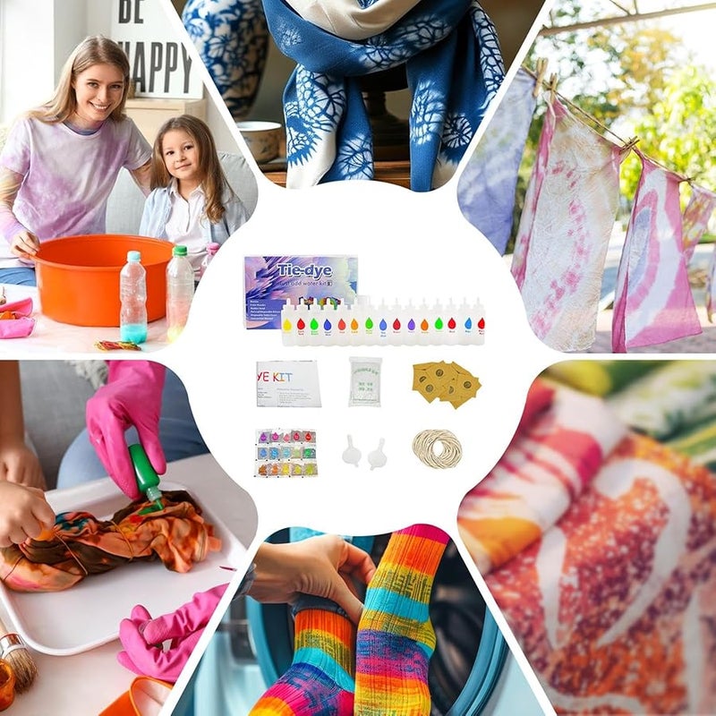 مجموعة صبغ رباطي من 18 لونًا للمناشف والملابس والجوارب والأوشحة والقبعات، مجموعة فن القماش للمبتدئين - Image 5