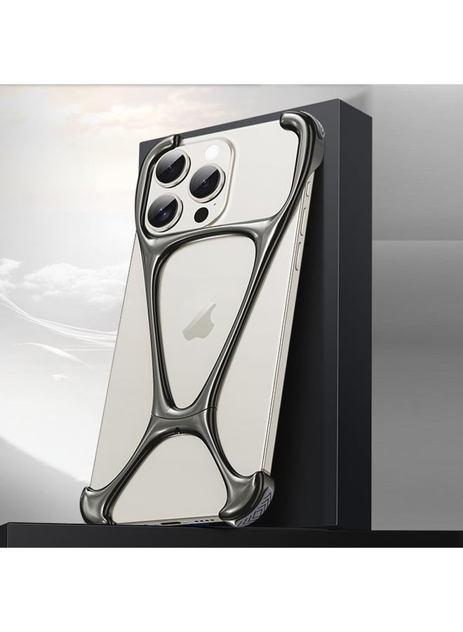 اس-توب جراب هاتف هرقل لهاتف iPhone 15 Pro Max مصنوع من سبائك الزنك بدون حواف معدنية - Image 1