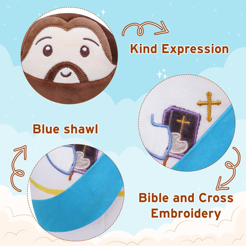 LeYoHa Christian Jesus Stuffed Bible Plush - Classic Religious Savior My Friend Jesus Plush Doll Toys with Smile Religious, Party Favors Gift for Kids, 10 Inch - Image 5