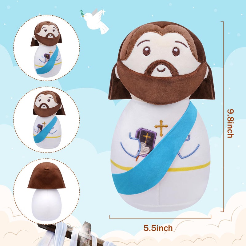 LeYoHa Christian Jesus Stuffed Bible Plush - Classic Religious Savior My Friend Jesus Plush Doll Toys with Smile Religious, Party Favors Gift for Kids, 10 Inch - Image 3