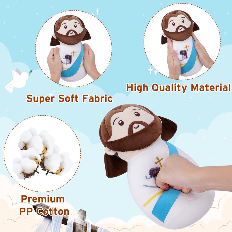 LeYoHa Christian Jesus Stuffed Bible Plush - Classic Religious Savior My Friend Jesus Plush Doll Toys with Smile Religious, Party Favors Gift for Kids, 10 Inch - Image 4
