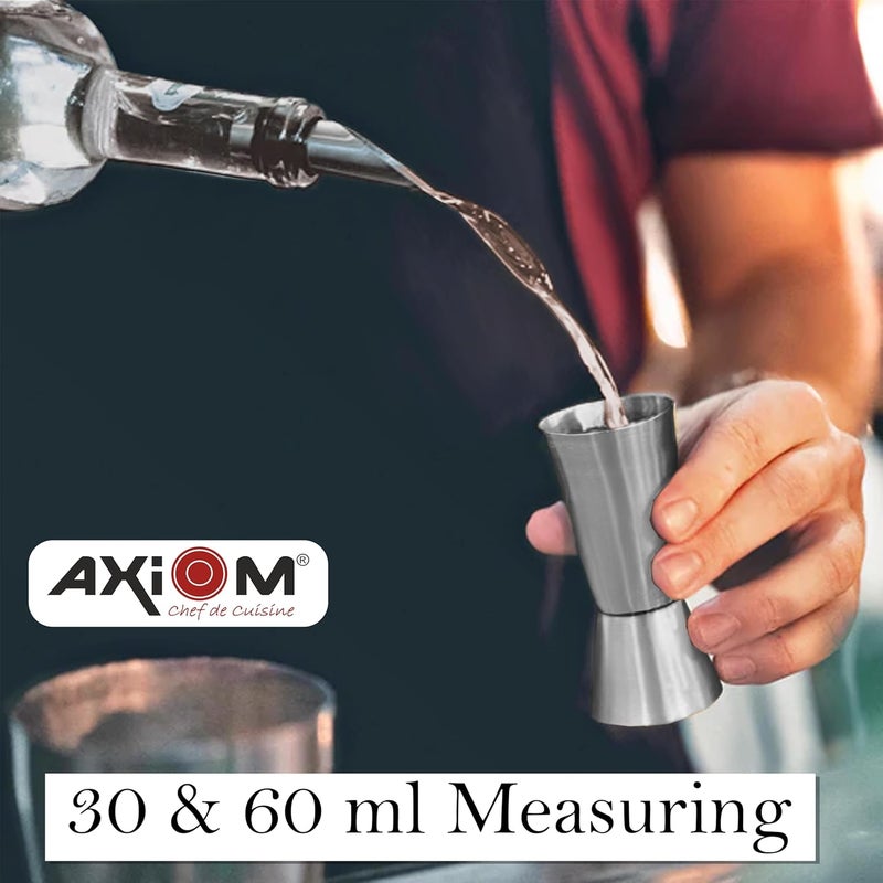 Axiom barset Stainless Steel of 4 bar Accessories Ice Bucket for Wine Beer Bottle Opener peg Measurer ice Tong with Cheers to Life Design - Image 5
