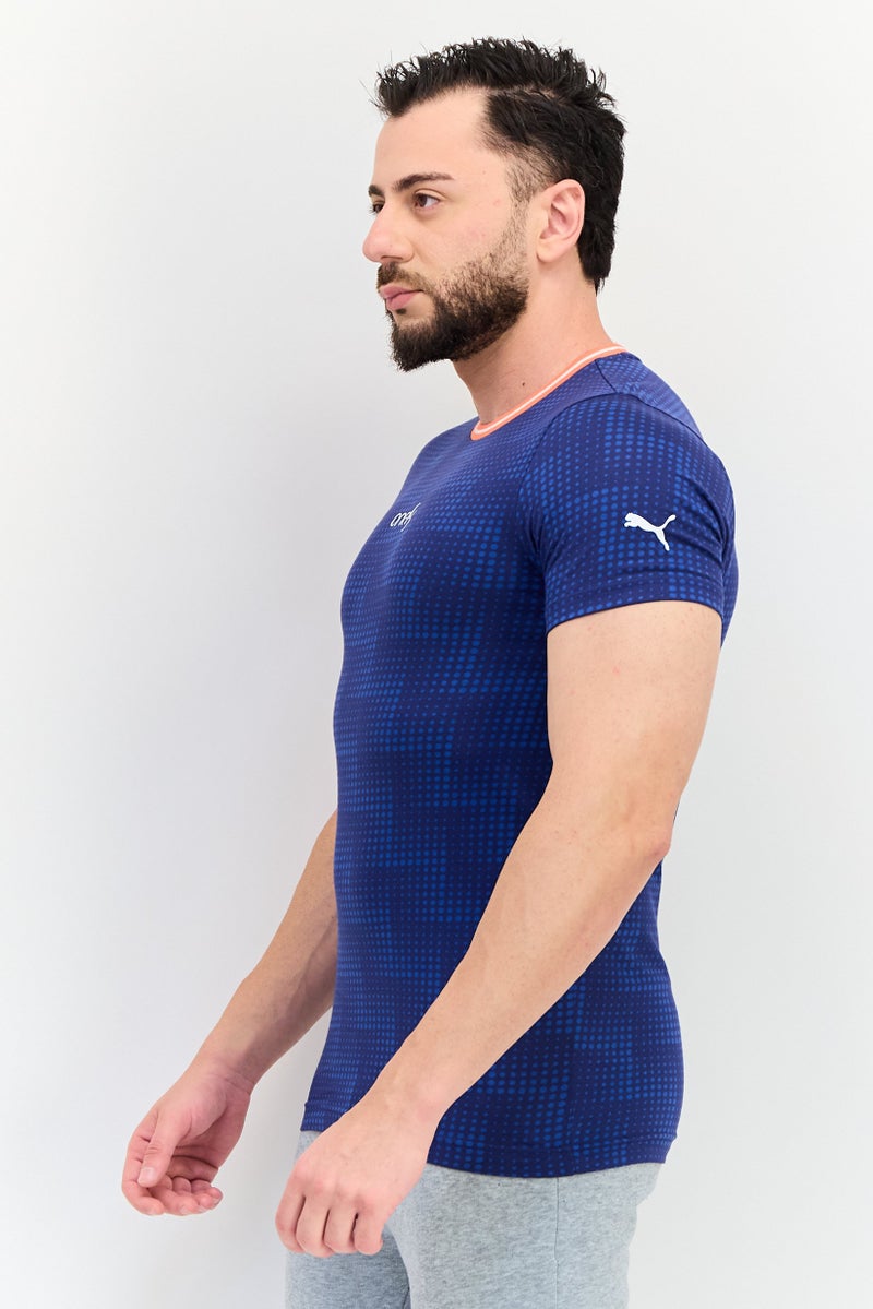 PUMA Men Slim Fit Brand Logo Outdoor T-Shirt, Blue - Image 2