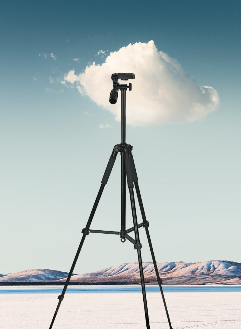 GREEN LION GTP-150 Tripod-Professional Aluminum / Photography/ Videography/ Live streaming / Phone Holder 90-48 mm/ Bluetooth v5.2 / 2 kg Load Capacity / 360° Rotation / Remote Control - Black - Image 2