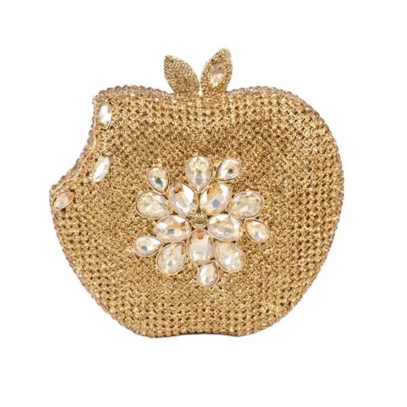 Apple Clutch With Diamond Embellishments For Evening Events, Trade, Style Party Clutch, Women'S Bag - Image 3
