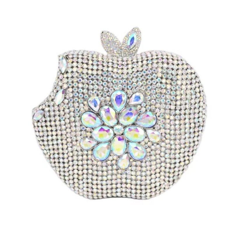 Apple Clutch With Diamond Embellishments For Evening Events, Trade, Style Party Clutch, Women'S Bag - Image 5