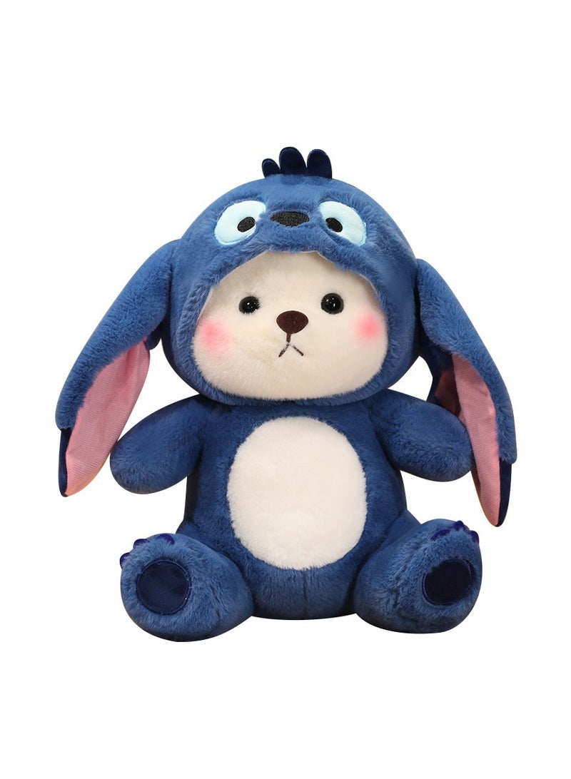 Loquat Lovely White Bear Wearing Stitch Coat With Hat That Can Be Removed  - Image 1