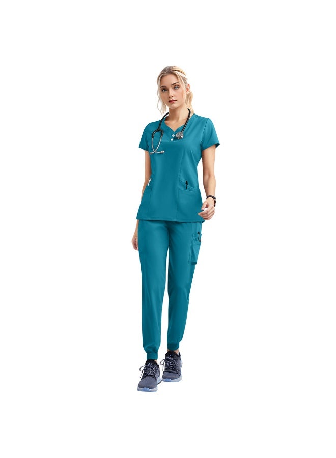 NIBEMINENT Doctor Nurse Scrubs Set Medical Uniforms Women Jogger Set Hospital Accessories Operating Room Surgical Workwear - Image 1