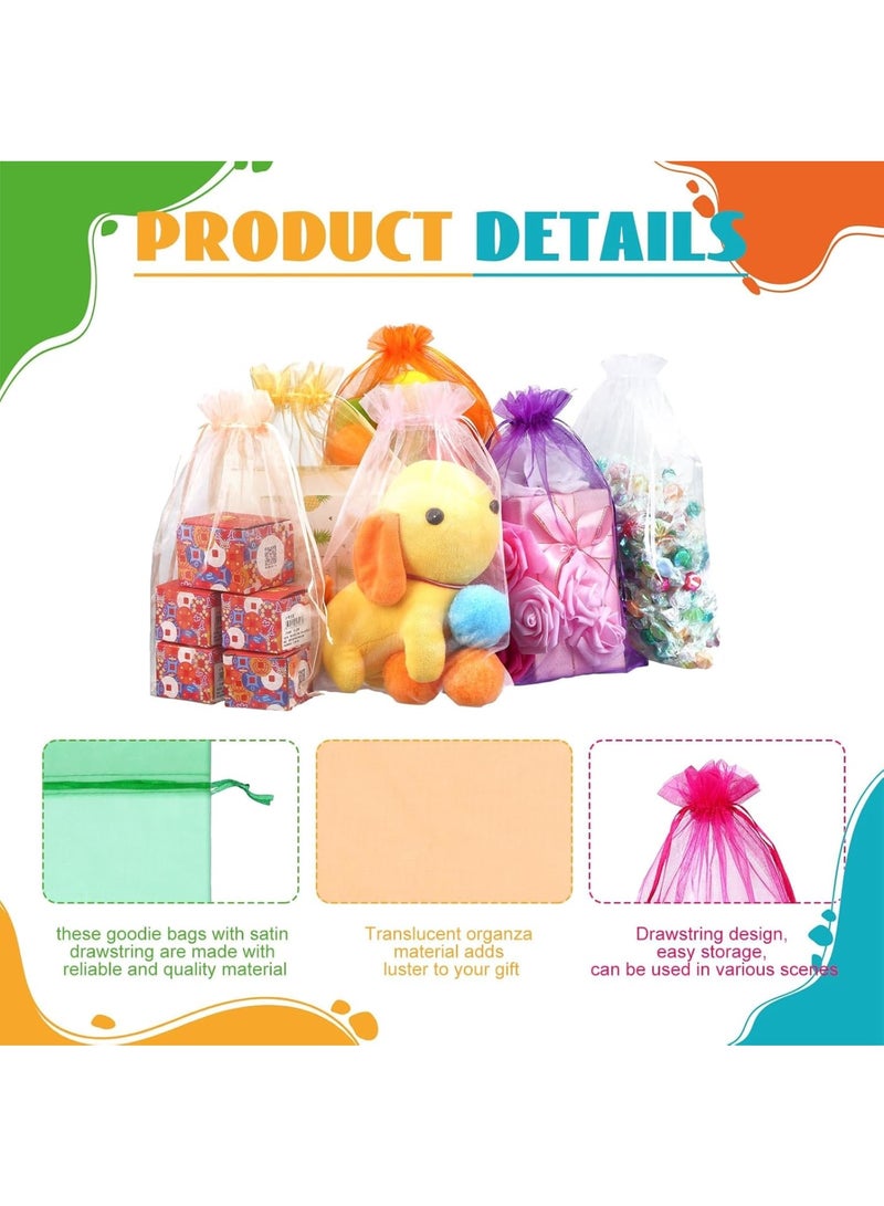 Zikra 100pcs Large Organza Bags 12 x 8 Inch Sheer Mesh Drawstring Gift Packaging Pouch Bags for Wedding Game Party Supplies (Multicolor) - Image 3