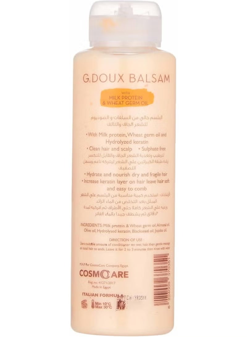 جي.دو بلسم بالبروتين الحليبي وزيت جنين القمح – 400 مل، للشعر الجاف والمتلف - Image 3