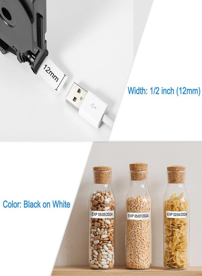 Labelife Compatible Label Tape Replacement for Brother TZ Tape 12mm 0.47 Laminated Black on White TZe-231 TZe 231 Compatible with P-touch PT-D210 PT-H100 PTD400AD PT-P1280 PTD600, 26.2 ft (8m), 2 Pack - Image 3