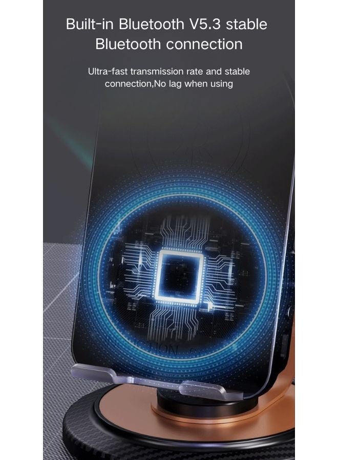 BESTPEAK Tech Gifts for Men, 3-in-1 Phone Holder with Wireless Bluetooth Speaker and Wireless Charger Non-slip Base HD Surround Sound, Great for Home and Outdoor Use (Black) - Image 5