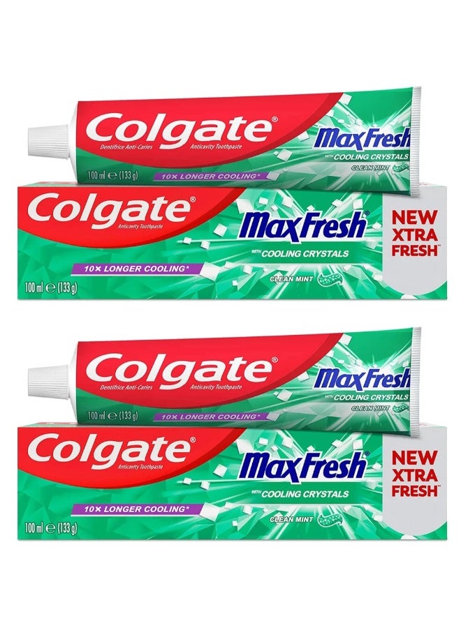 كولجيت عبوتان معجون أسنان كولجيت ماكس فريش كلين مينت جل 75 مل - Image 1