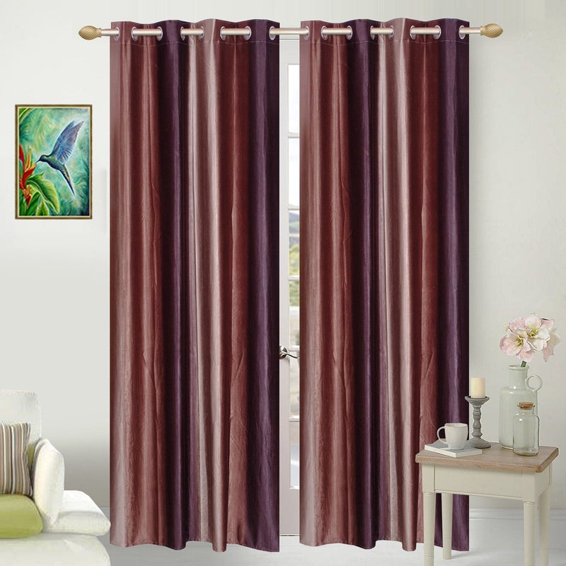Milan Italian Curtain 7D Hybrid Printed Set of 2 Multi Color,Door- 4ft x 7ft,(Coffee, Brown & Camel)